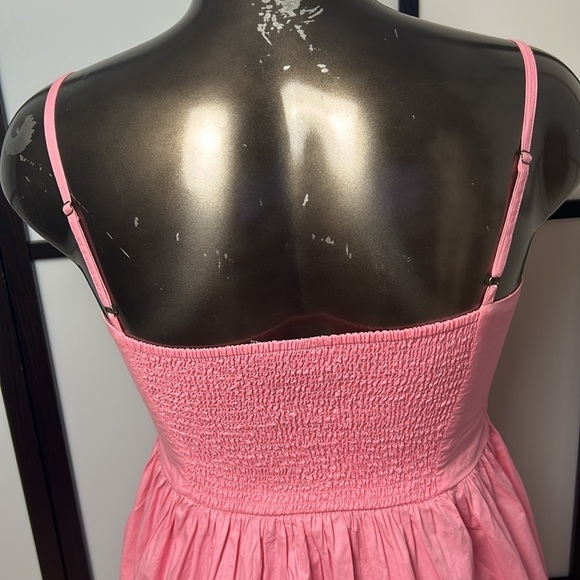 Gap Cami Eyelet Smocked Back Coral Frost Day Dress Spaghetti Strap Size Large G - Picture 9 of 17